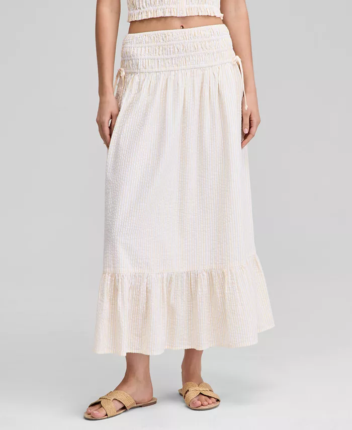 Alfani And Now This Women's Smocked Seersucker Maxi Skirt Exclusively At Macy's Women's Fashion Shoes & Accessories