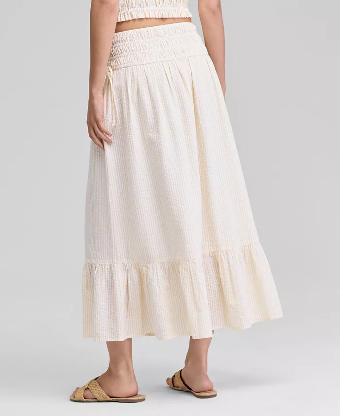 Alfani And Now This Women's Smocked Seersucker Maxi Skirt Exclusively At Macy's Women's Fashion Shoes & Accessories