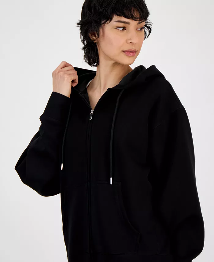Alfani And Now This Women's Zippered Drawstring Hoodie Exclusively At Macy's Women's Fashion Shoes & Accessories