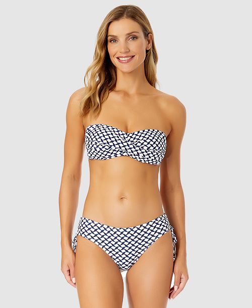 alfani Anne Cole Women's Neo Geo Twist-Front Bandeau Bikini Top & Side-Tie Bikini Bottoms Women's Fashion Shoes & Accessories
