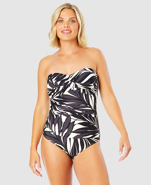 alfani Anne Cole Women's Printed Twist-Front One-Piece Swimsuit Women's Fashion Shoes & Accessories