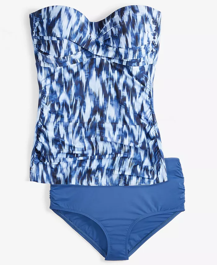 Alfani Anne Cole Women's Shirred Bandini Top & High-Waist Bottoms Women's Fashion Shoes & Accessories