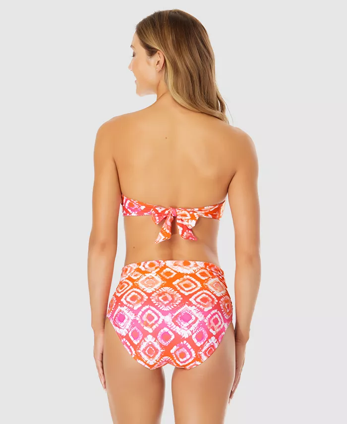 Alfani Anne Cole Women's Tie-Dyed Foulard Bandeau Bikini Top & Convertible Bottoms Women's Fashion Shoes & Accessories