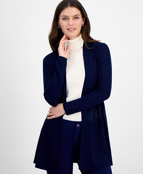 alfani Anne Klein Monterey Open-Front Longline Cardigan Women's Fashion Shoes & Accessories