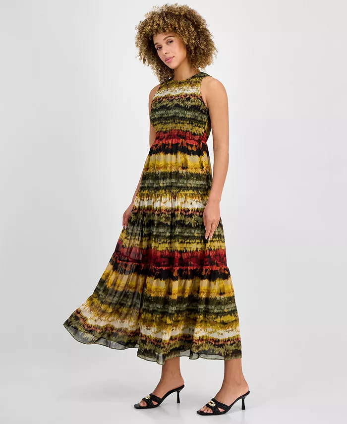 Alfani Anne Klein Petite Printed Maxi Dress Women's Fashion Shoes & Accessories