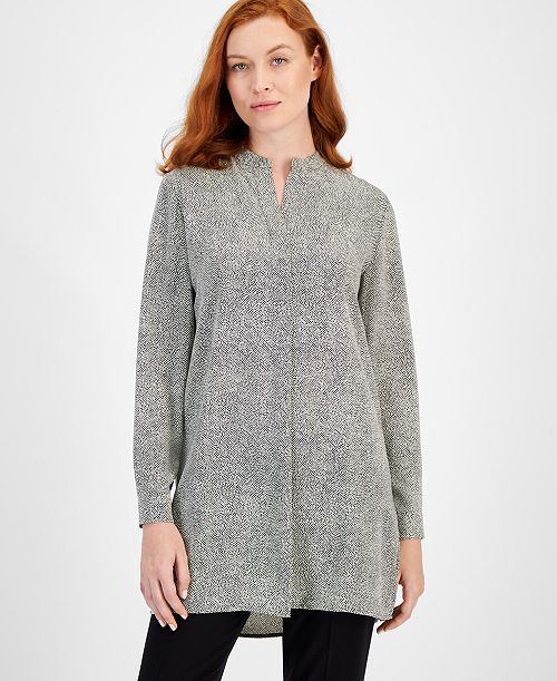 alfani Anne Klein Printed Long-Length Tunic Women's Fashion Shoes & Accessories