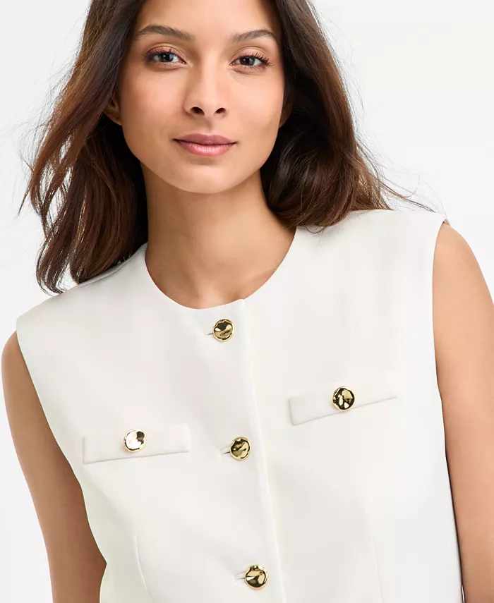 Alfani Anne Klein Women's Four-Button Vest Women's Fashion Shoes & Accessories