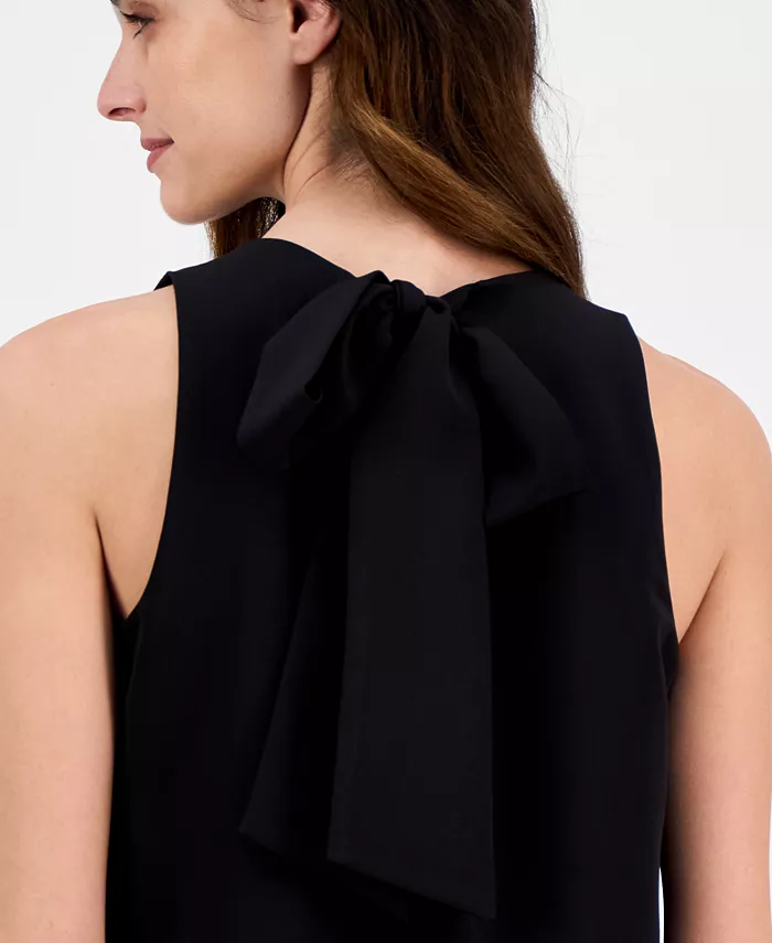 Alfani Anne Klein Women's Jewel-Neck Rosette-Trim Shift Dress Women's Fashion Shoes & Accessories