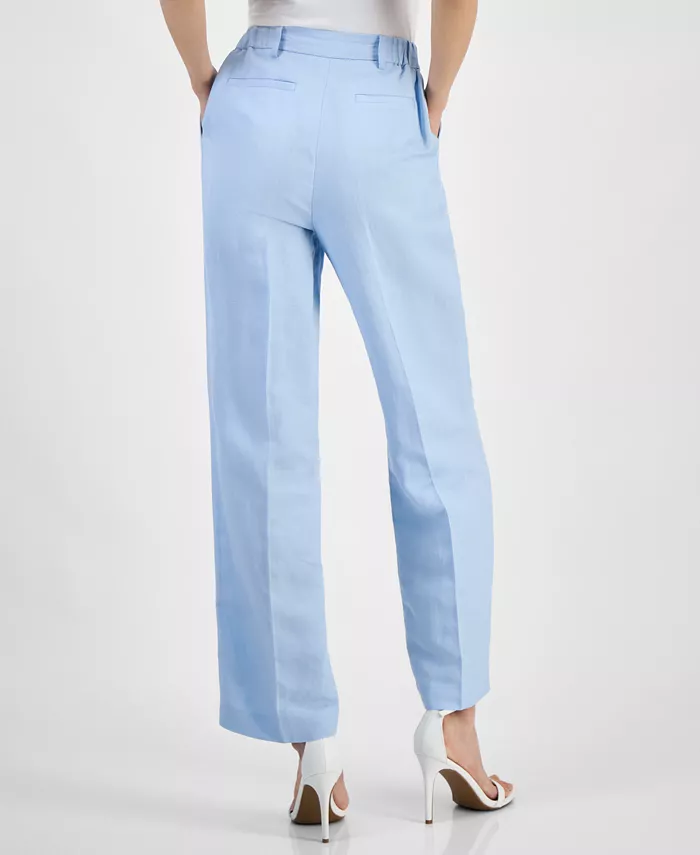 Alfani Anne Klein Women's Linen Blend High-Rise Press-Pleat Pants Women's Fashion Shoes & Accessories