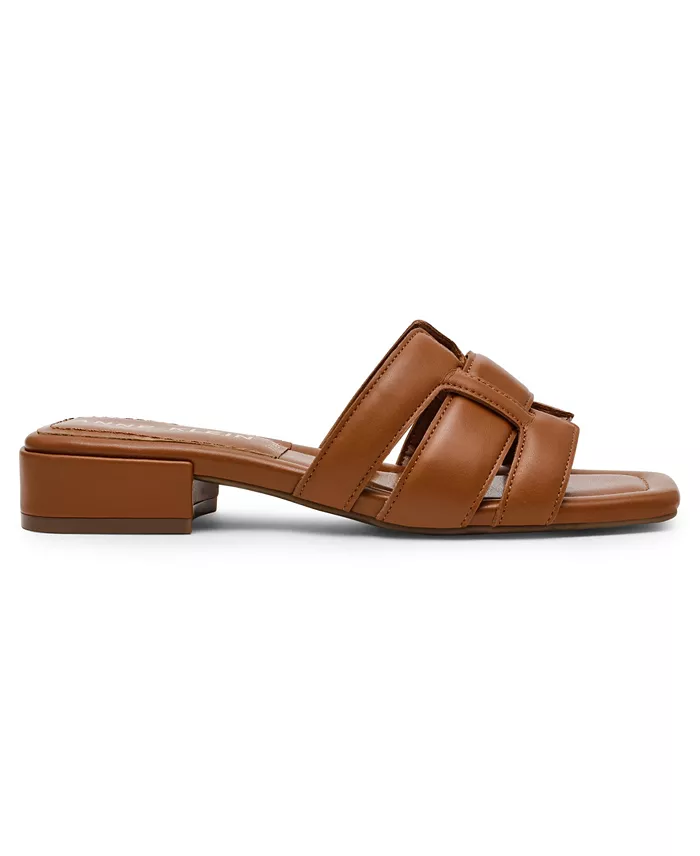 Alfani Anne Klein Women's Loyal Square Toe Slide Flat Sandals Women's Fashion Shoes & Accessories