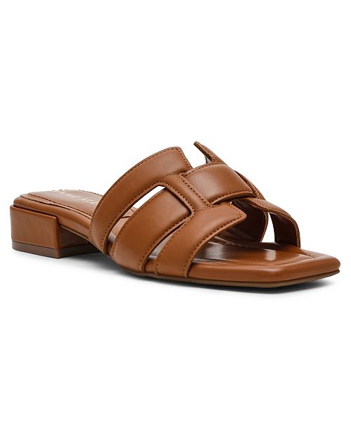 alfani Anne Klein Women's Loyal Square Toe Slide Flat Sandals Women's Fashion Shoes & Accessories