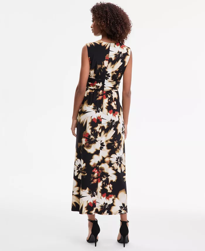 Alfani Anne Klein Women's Printed Twist-Front Maxi Dress Women's Fashion Shoes & Accessories