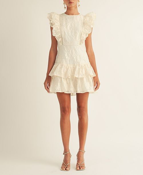 alfani AROSE STUDIO INC Women's Emily Ruffled Minidress Women's Fashion Shoes & Accessories