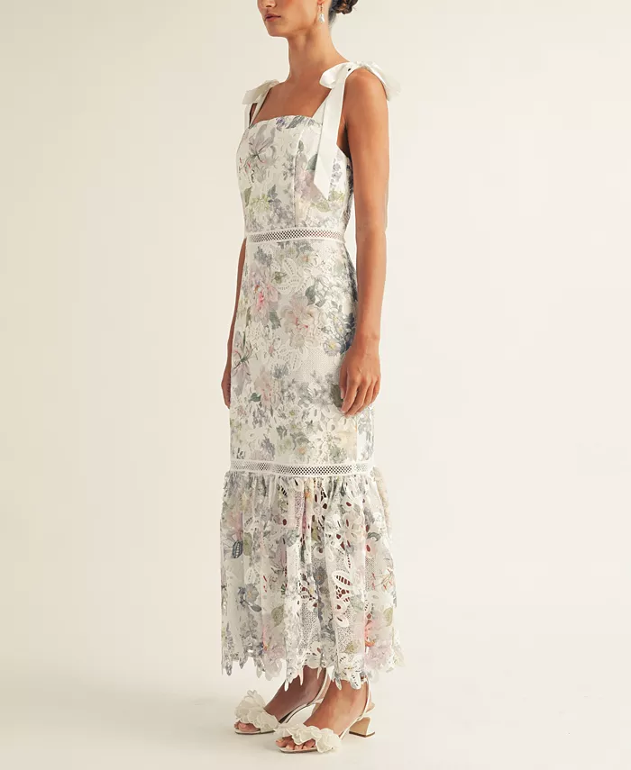 Alfani AROSE STUDIO INC Women's Madison Floral-Lace Midi Dress Women's Fashion Shoes & Accessories