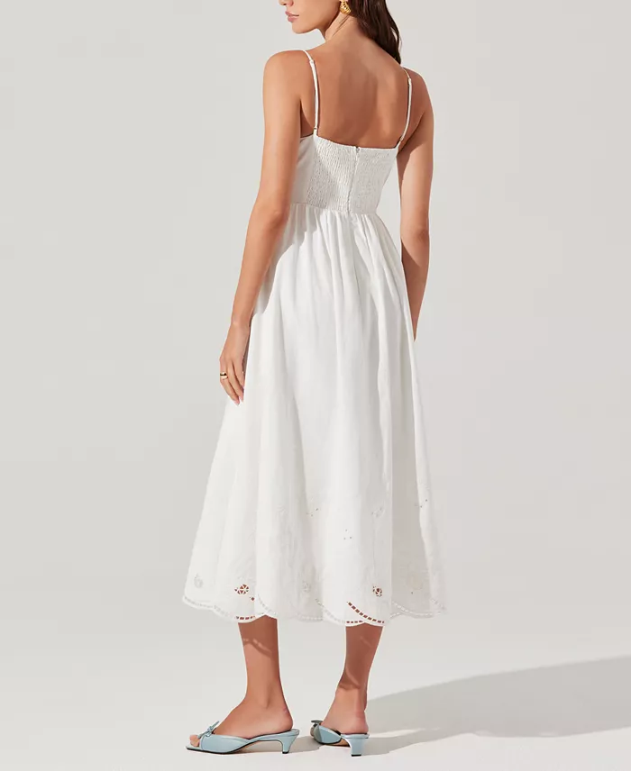 Alfani ASTR The Label Women's Kaidi Embroidered Midi Dress Women's Fashion Shoes & Accessories