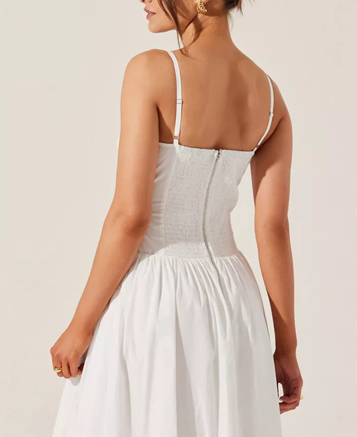 Alfani ASTR The Label Women's Nathalia Cotton Eyelet Midi Dress Women's Fashion Shoes & Accessories