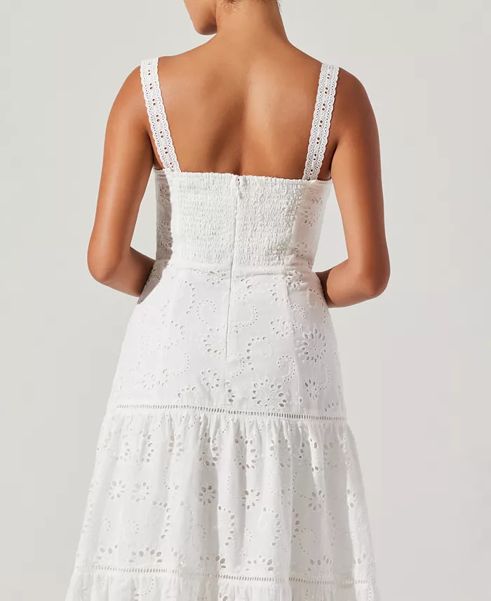 Alfani ASTR The Label Women's Pellagia Lace-Trim Midi Dress Women's Fashion Shoes & Accessories