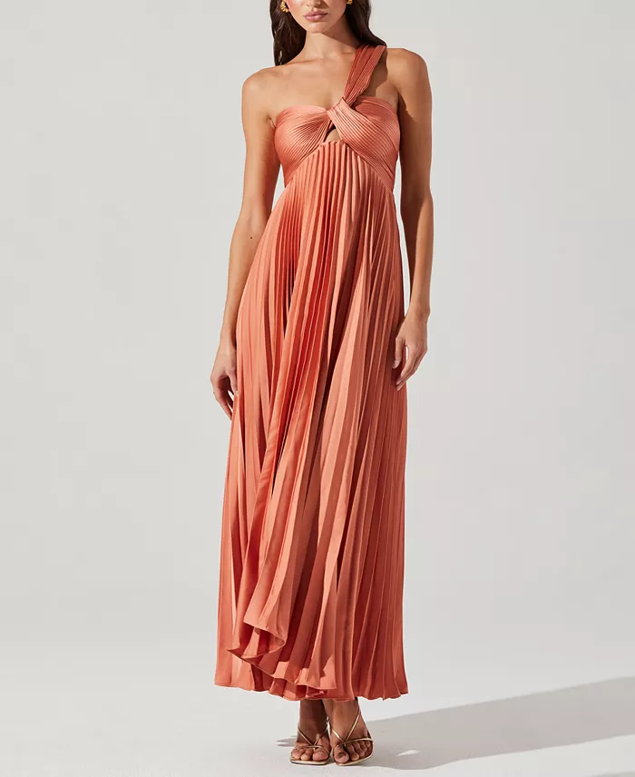 Alfani ASTR The Label Women's Rasya One-Shoulder Pleated Dress Women's Fashion Shoes & Accessories
