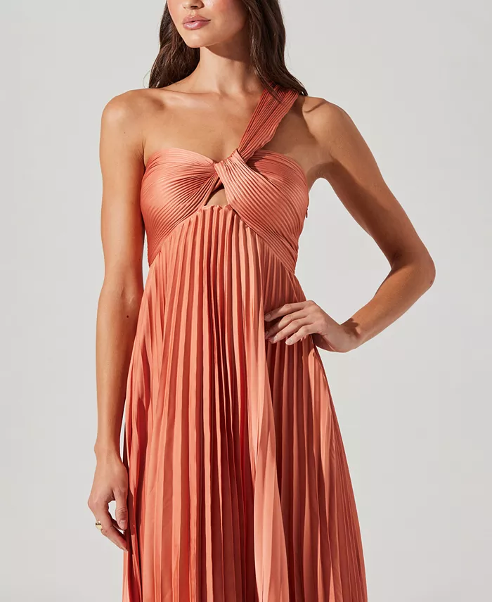 Alfani ASTR The Label Women's Rasya One-Shoulder Pleated Dress Women's Fashion Shoes & Accessories
