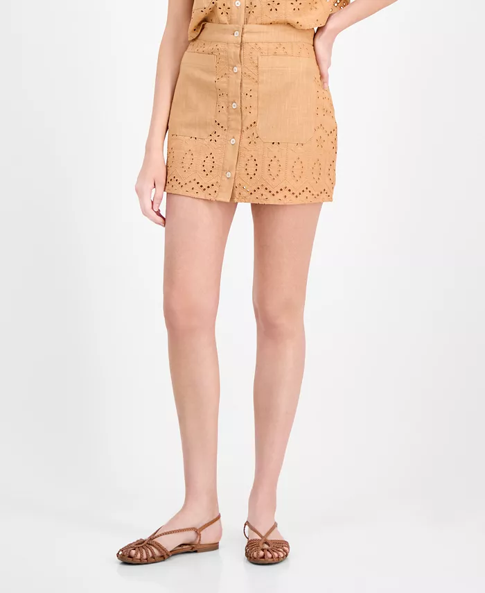 Alfani Avec Les Filles Women's Eyelet Midi Skirt Women's Fashion Shoes & Accessories