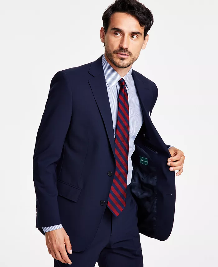 Alfani B By Brooks Brothers Men's Classic-Fit Stretch Wool Blend Suit Separates Jacket Men's Fashion & Accessories