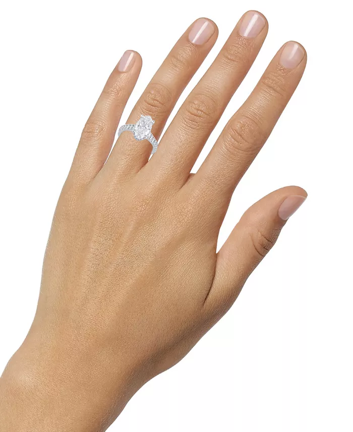 Alfani Badgley Mischka Certified Lab Grown Diamond Oval Engagement Ring (2-1/2 Ct. T.w.) In 14k Gold Jewelry & Watches
