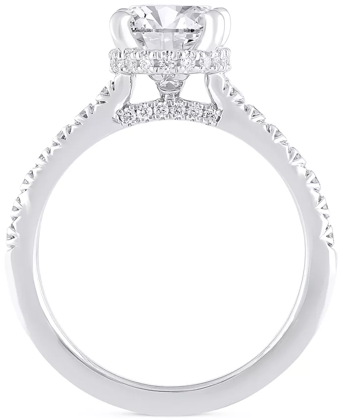 Alfani Badgley Mischka Certified Lab Grown Diamond Oval Engagement Ring (2-1/2 Ct. T.w.) In 14k Gold Jewelry & Watches