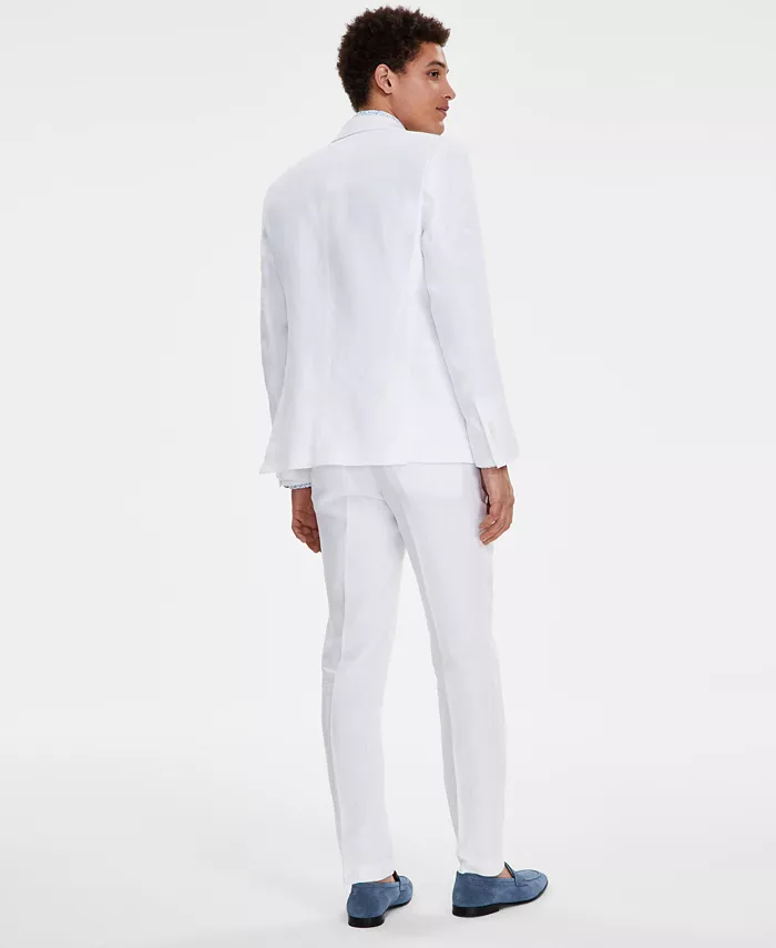 Alfani Bar III Men's Slim-Fit White 100% Linen Suit Jacket Created For Macy's Men's Fashion & Accessories