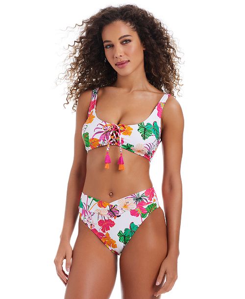alfani Bar III Women's Bermuda Babe Lace-Up Bikini Top & V-Waist Bikini Bottoms Exclusively at Macy's Women's Fashion Shoes & Accessories