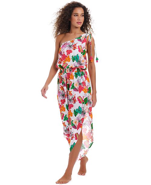alfani Bar III Women's Bermuda Babe Printed One-Shoulder Jumpsuit Exclusively at Macy's Women's Fashion Shoes & Accessories