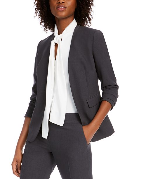 alfani Bar III Women's Collarless Open-Front Blazer Created for Macy's Women's Fashion Shoes & Accessories