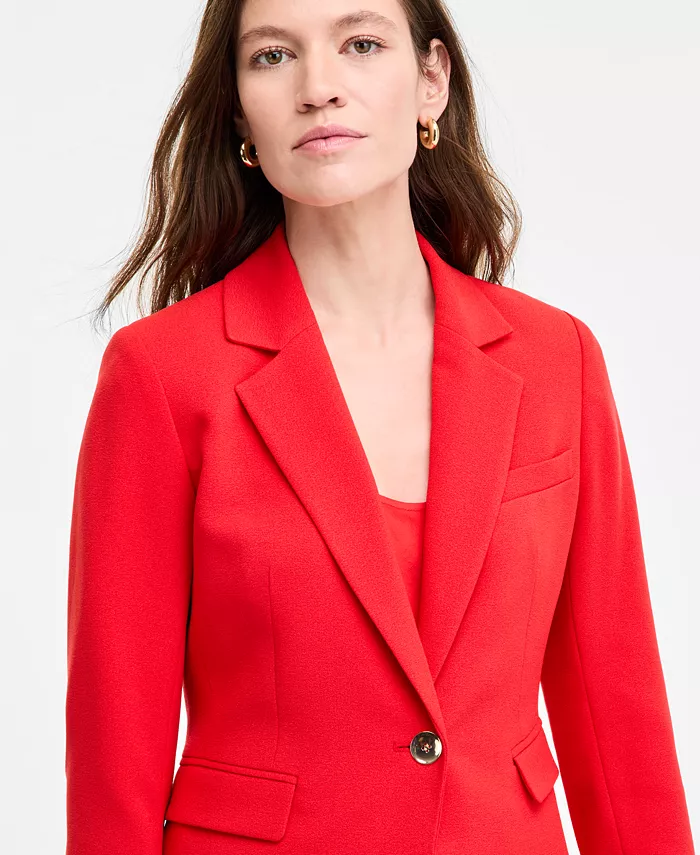 Alfani Bar III Women's Crepe One-Button Blazer Exclusively At Macy's Women's Fashion Shoes & Accessories