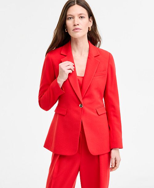 alfani Bar III Women's Crepe One-Button Blazer Exclusively at Macy's Women's Fashion Shoes & Accessories