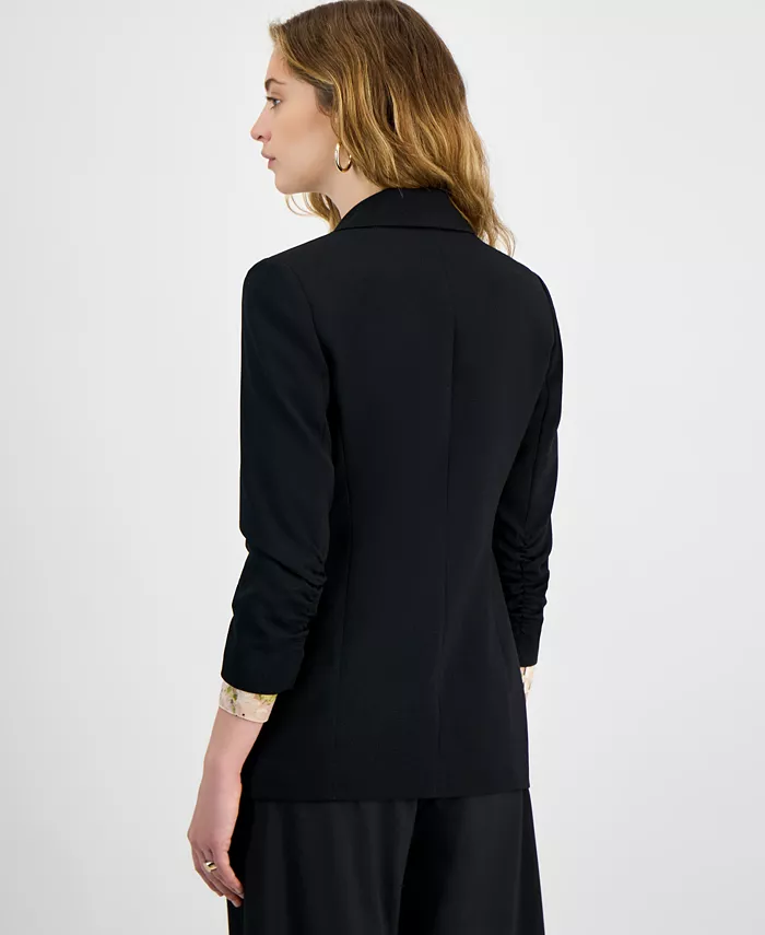 Alfani Bar III Women's Faux Double-Breasted Scrunch-Sleeve Blazer Exclusively At Macy's Women's Fashion Shoes & Accessories