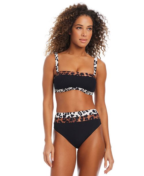 alfani Bar III Women's In My Skin Bandeau Bikini Top & High Rise Bottoms Exclusively at Macy's Women's Fashion Shoes & Accessories