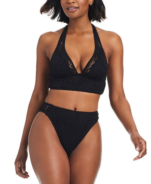 alfani Bar III Women's Longline Halter Bra Bikini Top & High-Waist Bottoms Created for Macy's Women's Fashion Shoes & Accessories
