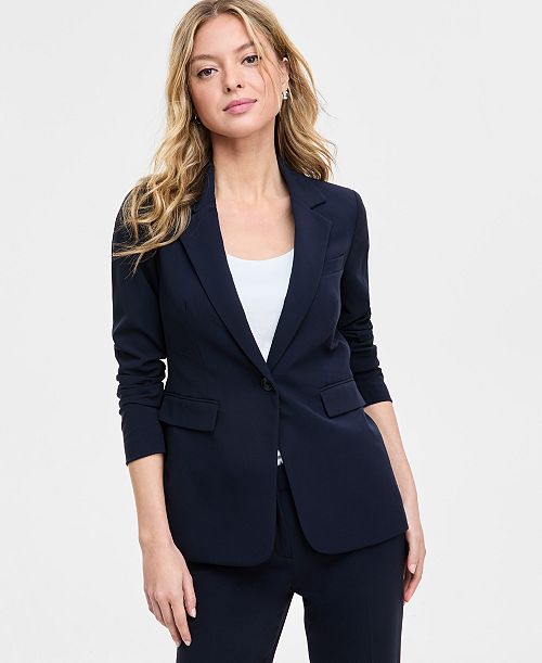 alfani Bar III Women's One-Button Notch-Collar Blazer Created for Macy's Women's Fashion Shoes & Accessories