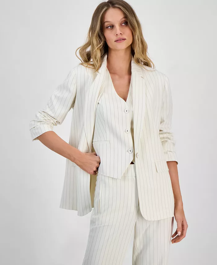 Alfani Bar III Women's Pinstriped Jacket Exclusively At Macy's Women's Fashion Shoes & Accessories