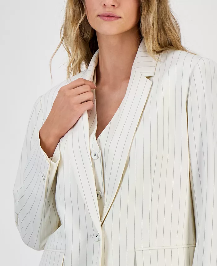 Alfani Bar III Women's Pinstriped Jacket Exclusively At Macy's Women's Fashion Shoes & Accessories