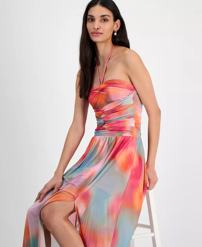 Alfani Bar III Women's Printed Halter Bandeau Maxi Dress Exclusively At Macy's Women's Fashion Shoes & Accessories