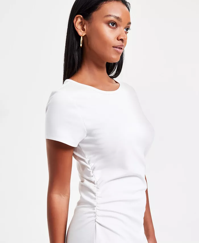 Alfani Bar III Women's Ruched Short-Sleeve Midi Dress Exclusively At Macy's Women's Fashion Shoes & Accessories
