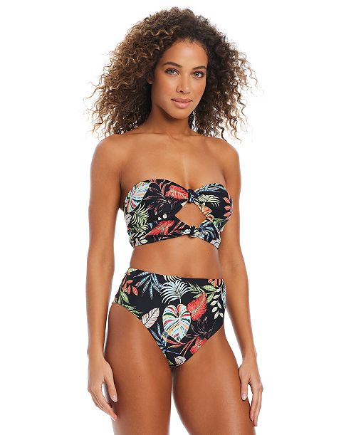 alfani Bar III Women's Swept Away Knotted Cropkini Top & High Rise Bikini Bottoms Exclusively at Macy's Women's Fashion Shoes & Accessories
