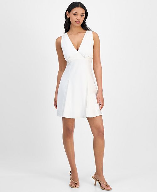 alfani Bar III Women's V-Neck Sleeveless A-Line Dress Exclusively at Macy's Women's Fashion Shoes & Accessories