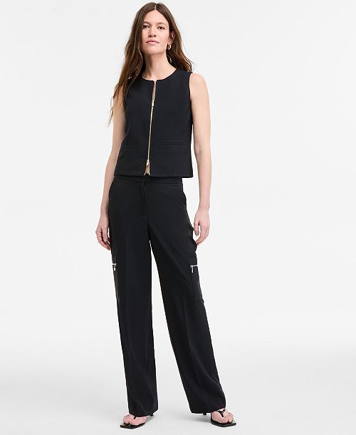 alfani Bar III Women's Zip-Front Vest & Cargo Pants Exclusively at Macy's Women's Fashion Shoes & Accessories