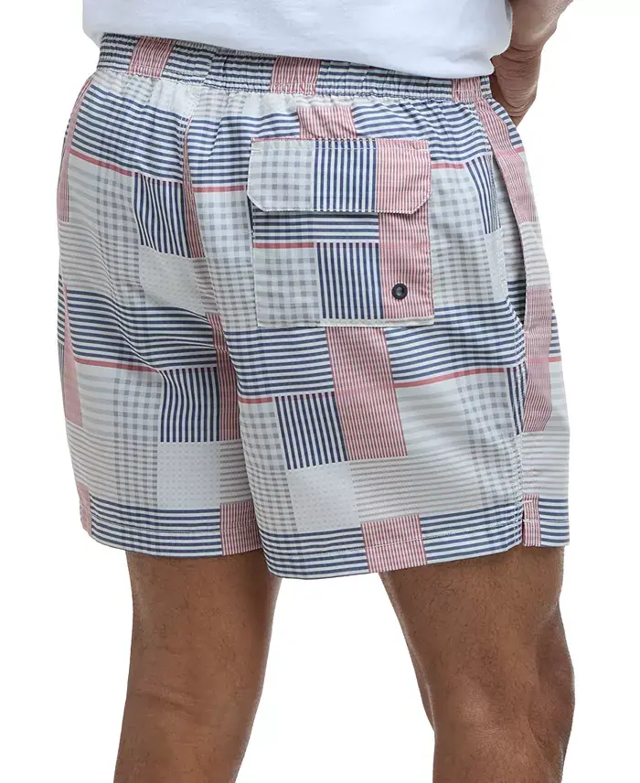 Alfani Barbour Men's Oakshore Patchwork 5" Swim Shorts Men's Fashion & Accessories