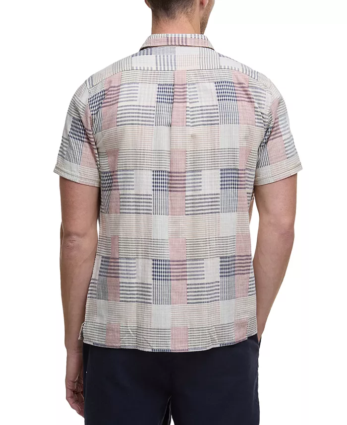 Alfani Barbour Men's OakShore Short Sleeve Patchwork Button-Front Shirt Men's Fashion & Accessories