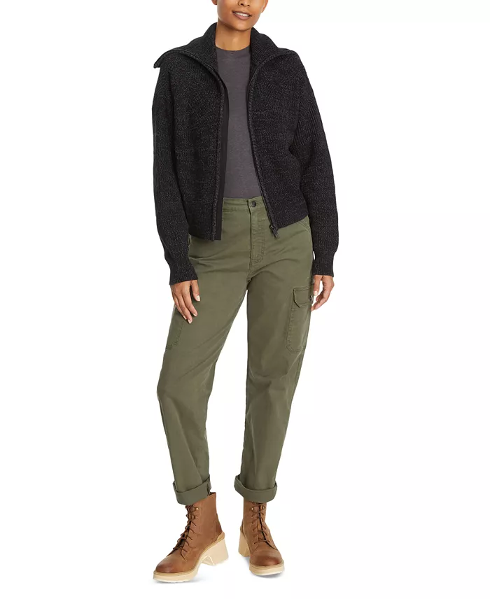 Alfani BASS OUTDOOR Women's Funnel-Neck Zippered Sweater Women's Fashion Shoes & Accessories