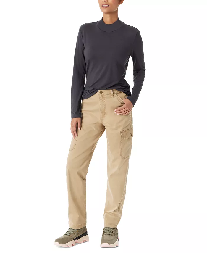 Alfani BASS OUTDOOR Women's Mock-Neck Long-Sleeve Top Women's Fashion Shoes & Accessories