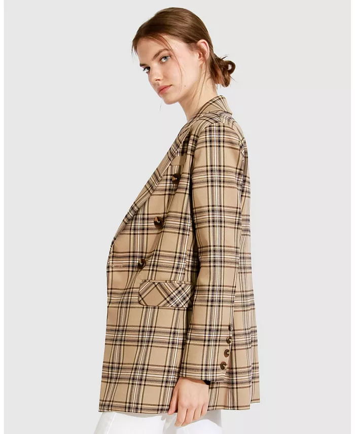 Alfani Belle & Bloom Too Cool For Work Plaid Blazer Women's Fashion Shoes & Accessories