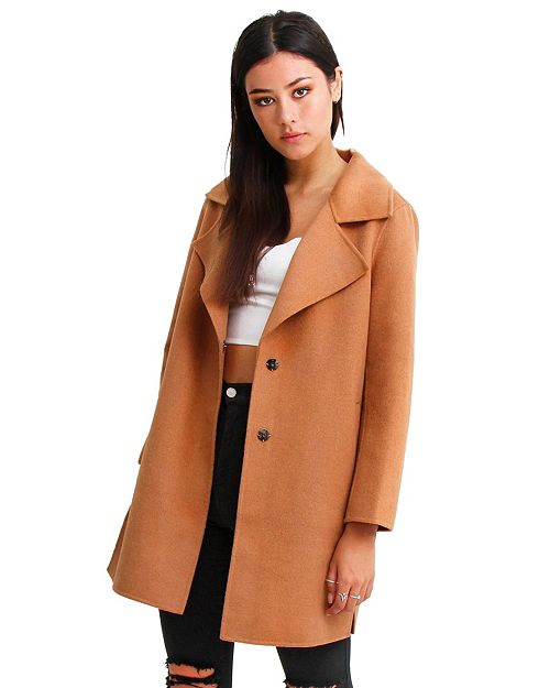 alfani Belle & Bloom Women's Ex-Boyfriend Wool Blend Oversized Jacket Women's Fashion Shoes & Accessories